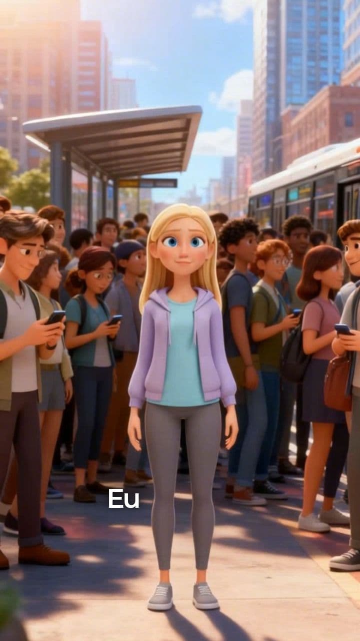 Summy “furando” o ônibus cheio… do jeito dela 😅🚌