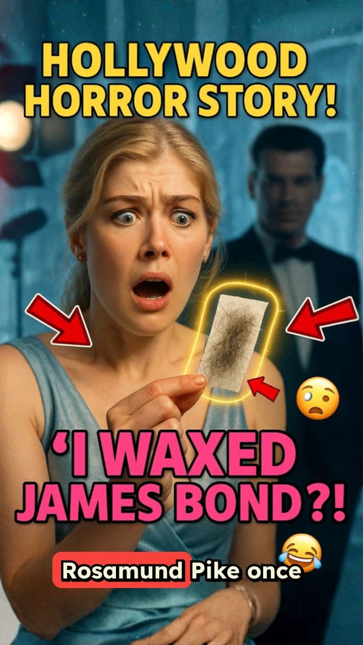 Rosamund Pike's Waxing Panic with Pierce Brosnan