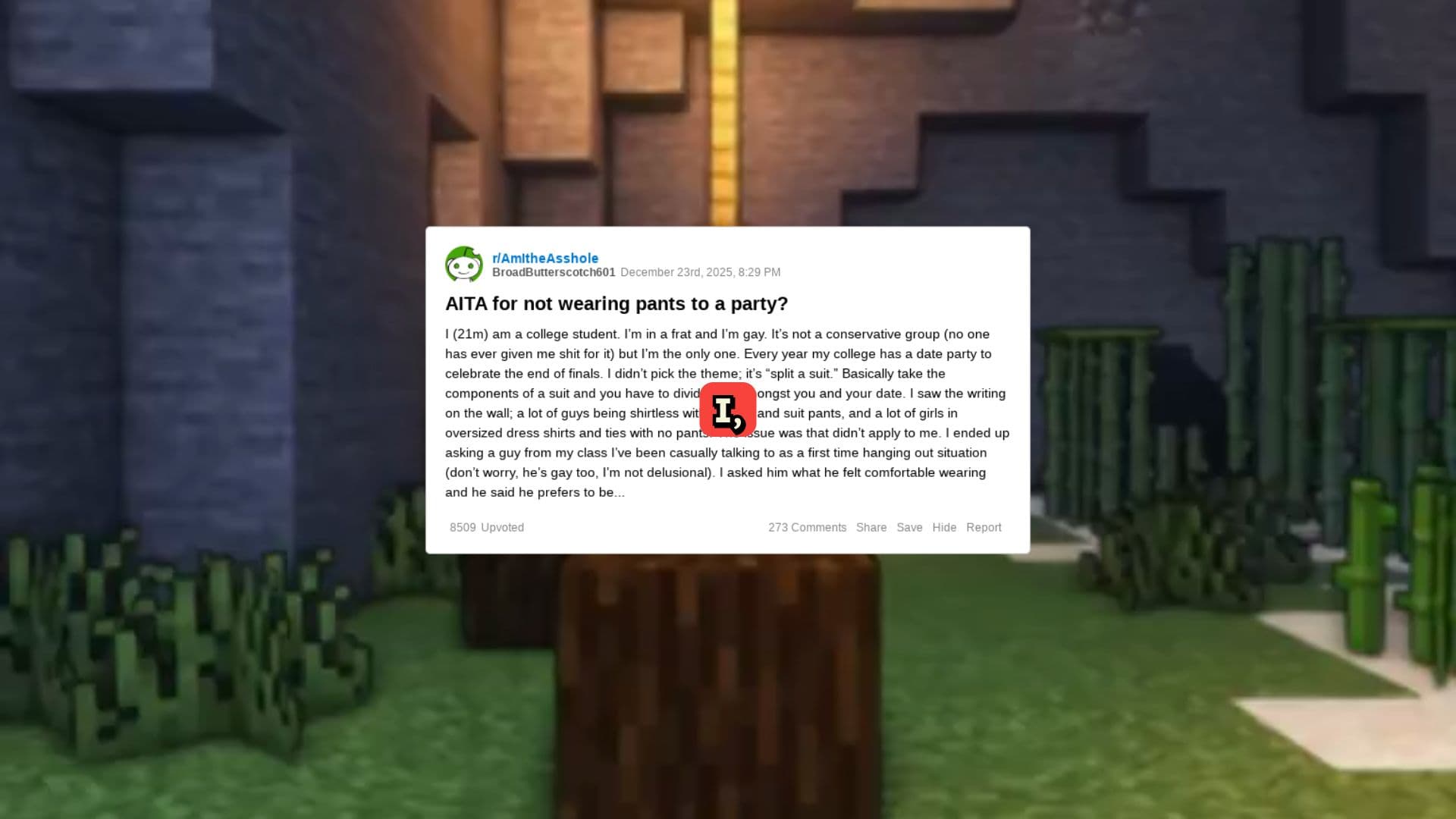 Pantsless at Frat Date Party