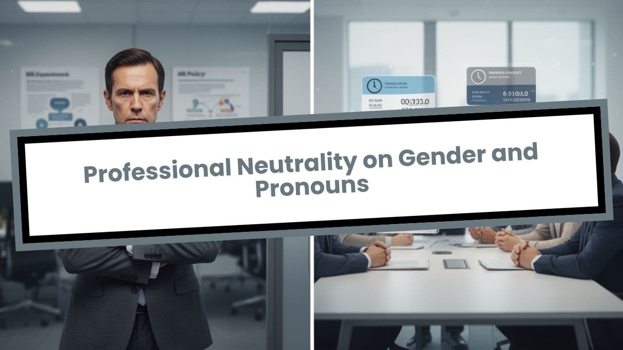 Professional Neutrality on Gender and Pronouns