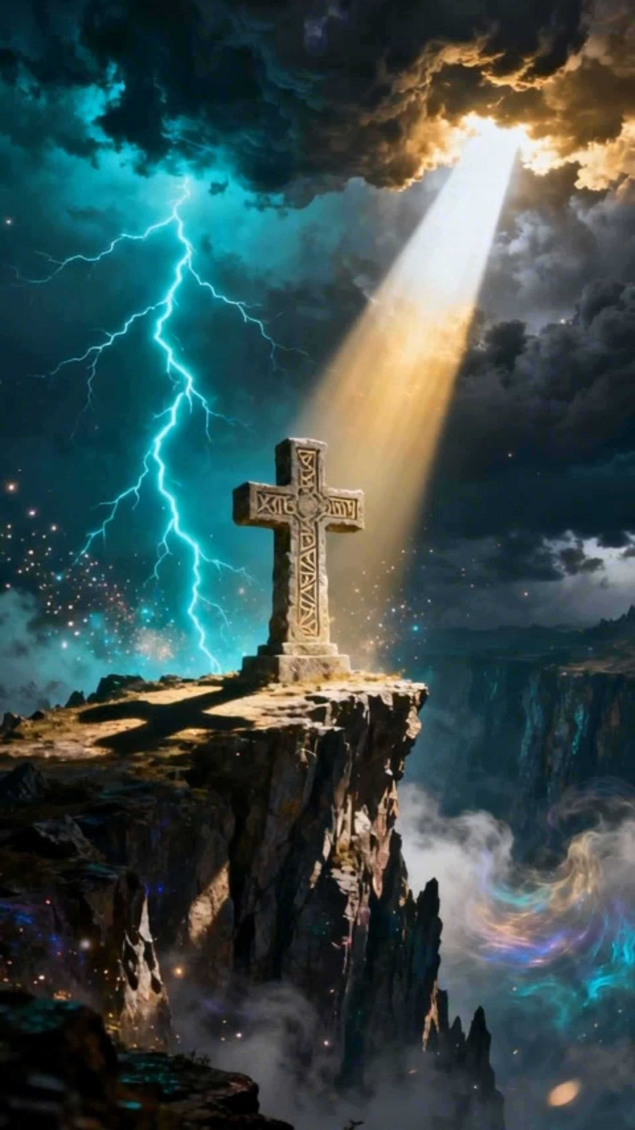 Divine Illumination on the Cliff