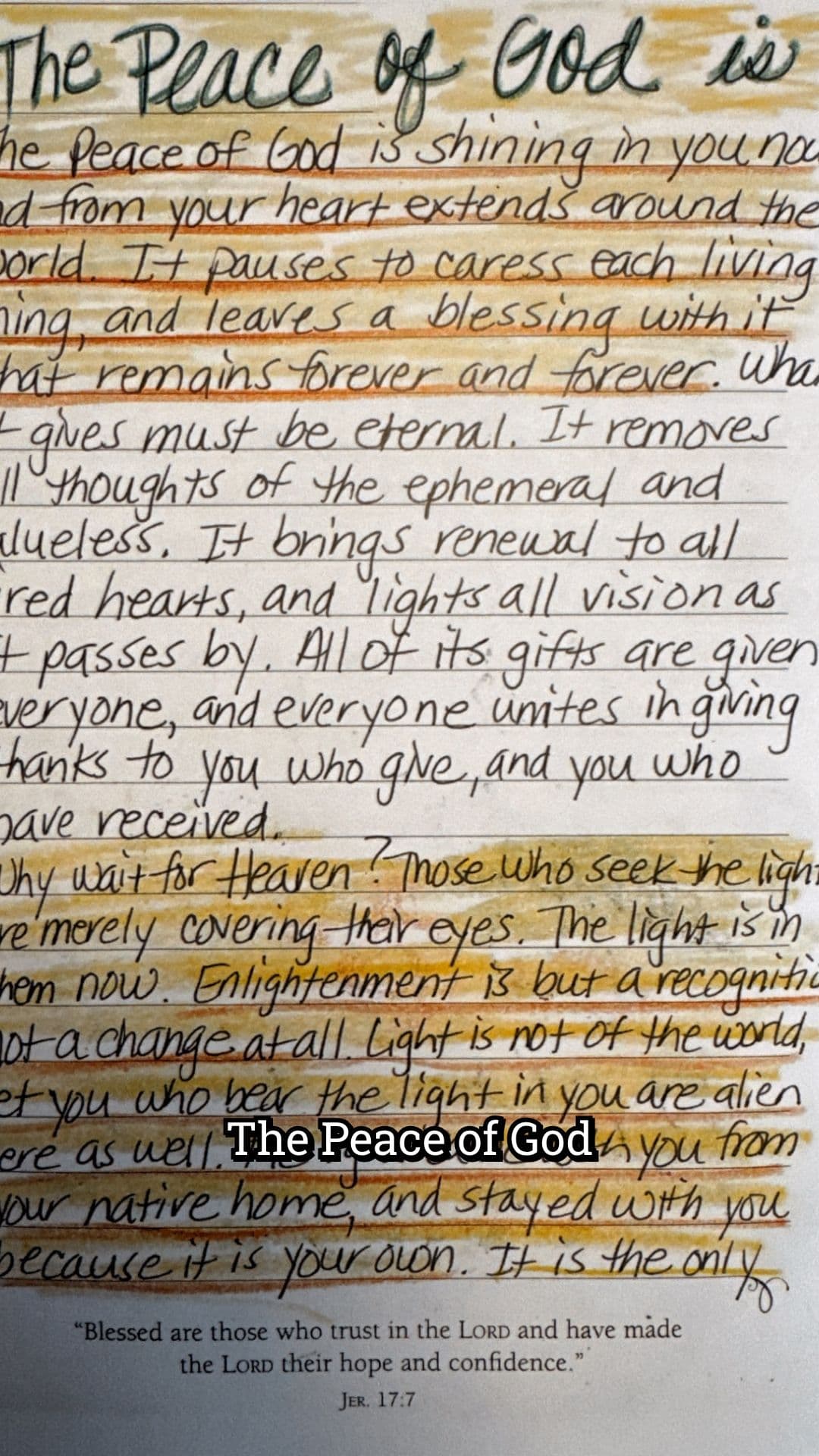 The Light Within, Peace Everywhere