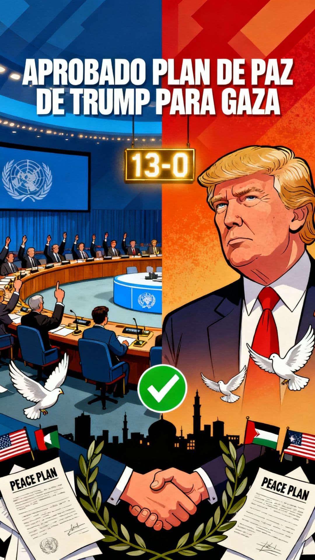 Aprobado plan de paz de Trump para Gaza