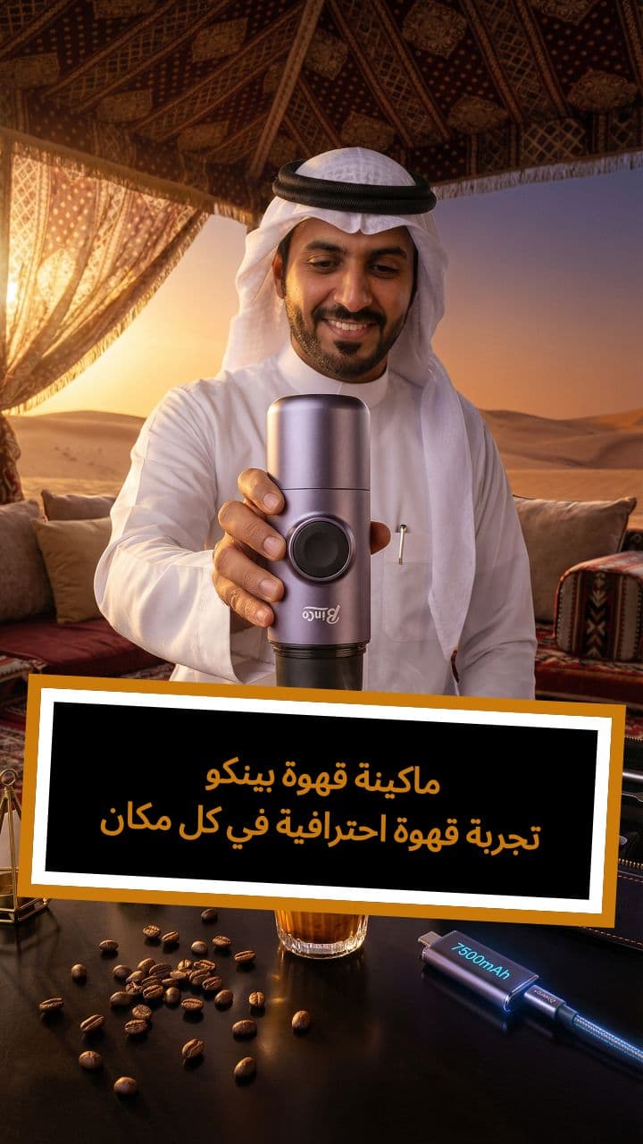 إعلان ماكينة قهوة بينكو - تجربة قهوة احترافية في كل مكان