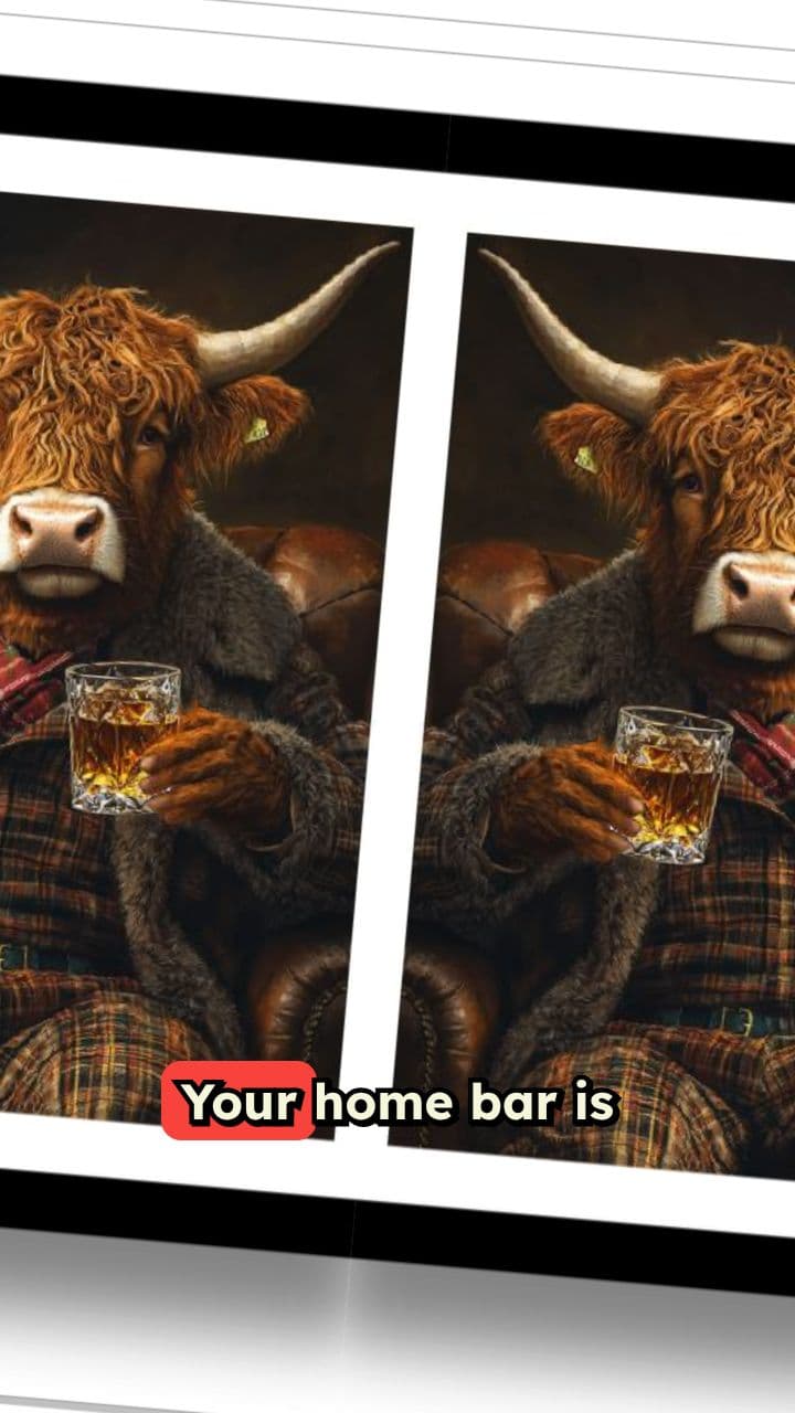 Sophisticated Highland Cow Wall Art