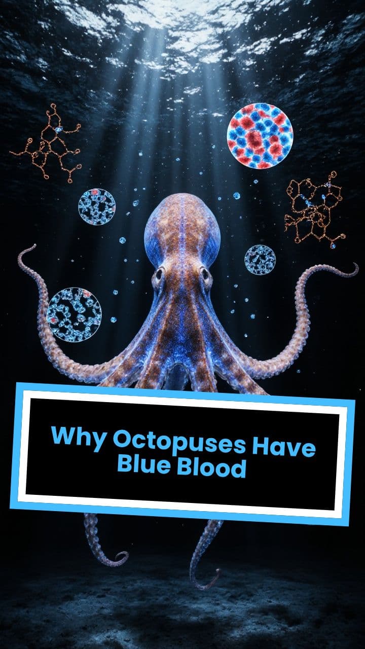 Why Octopuses Have Blue Blood #didyouknow #sciencefacts #animalfacts #oceanfacts #biologyfacts #mindblowingfacts #factsdaily #learnontiktok #naturefacts