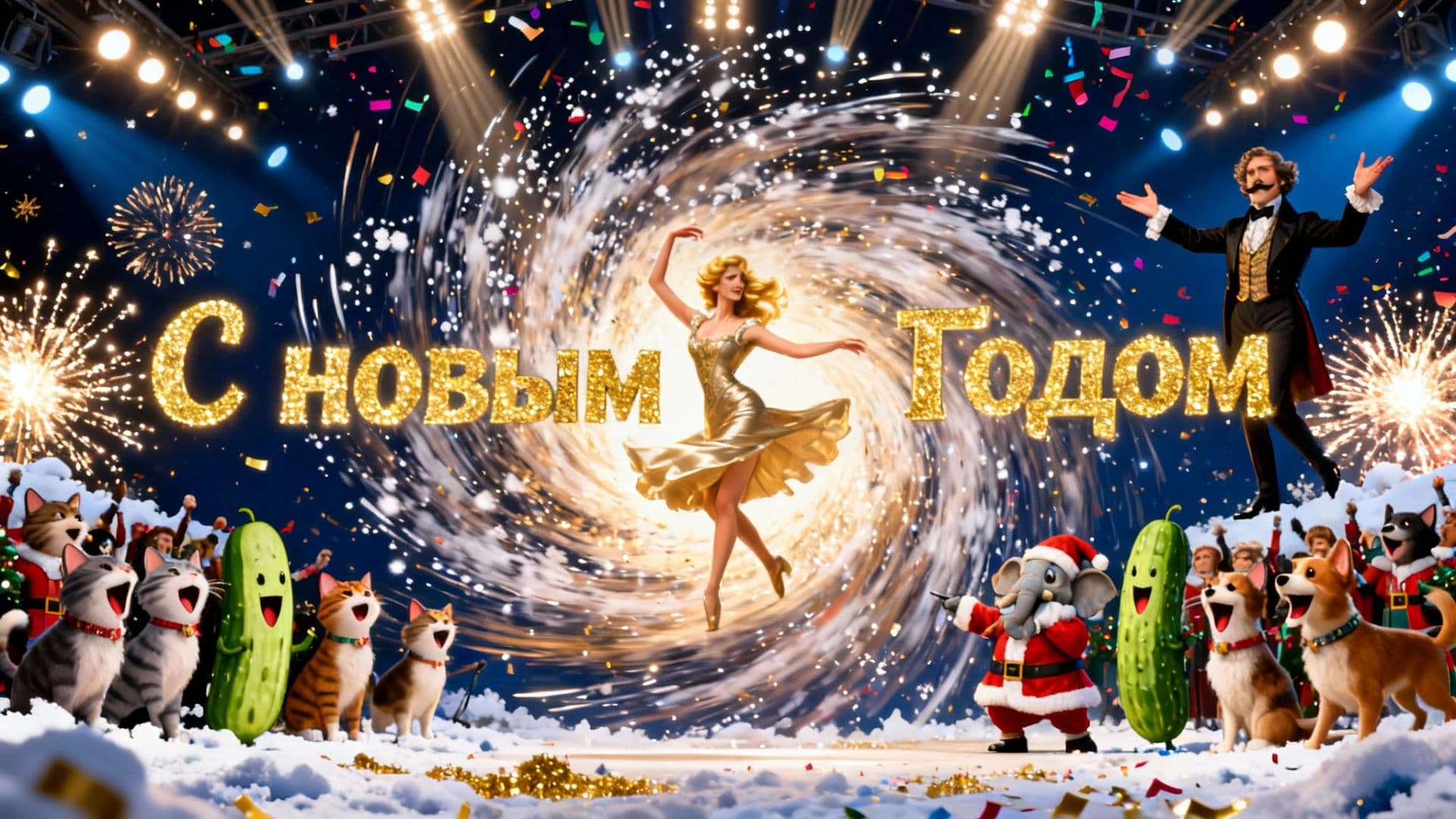 Новогоднее слово котам и собакам