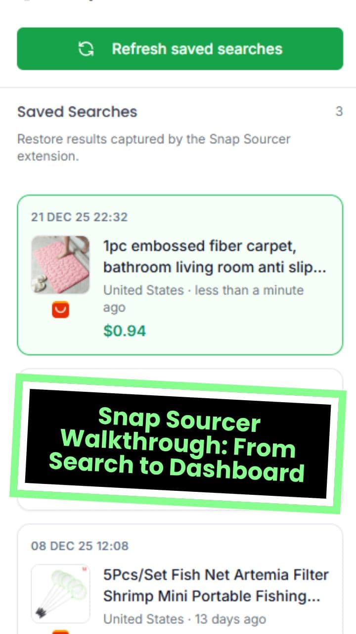 Snap Sourcer Walkthrough: From Search to Dashboard (duplicated)
