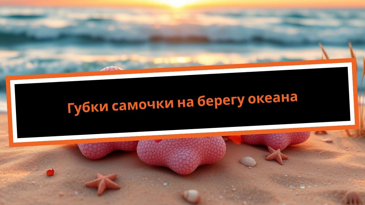 Губки самочки на берегу океана