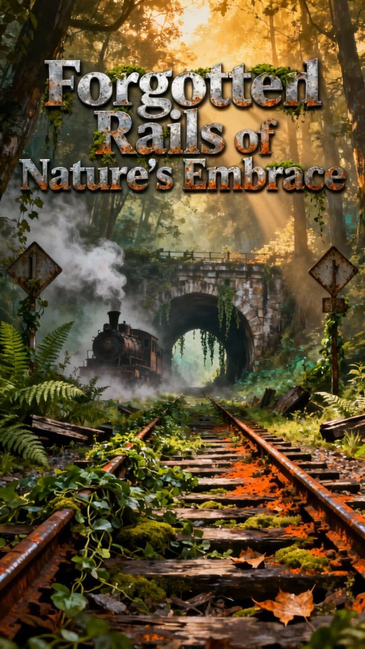 Forgotten Rails of Nature's Embrace