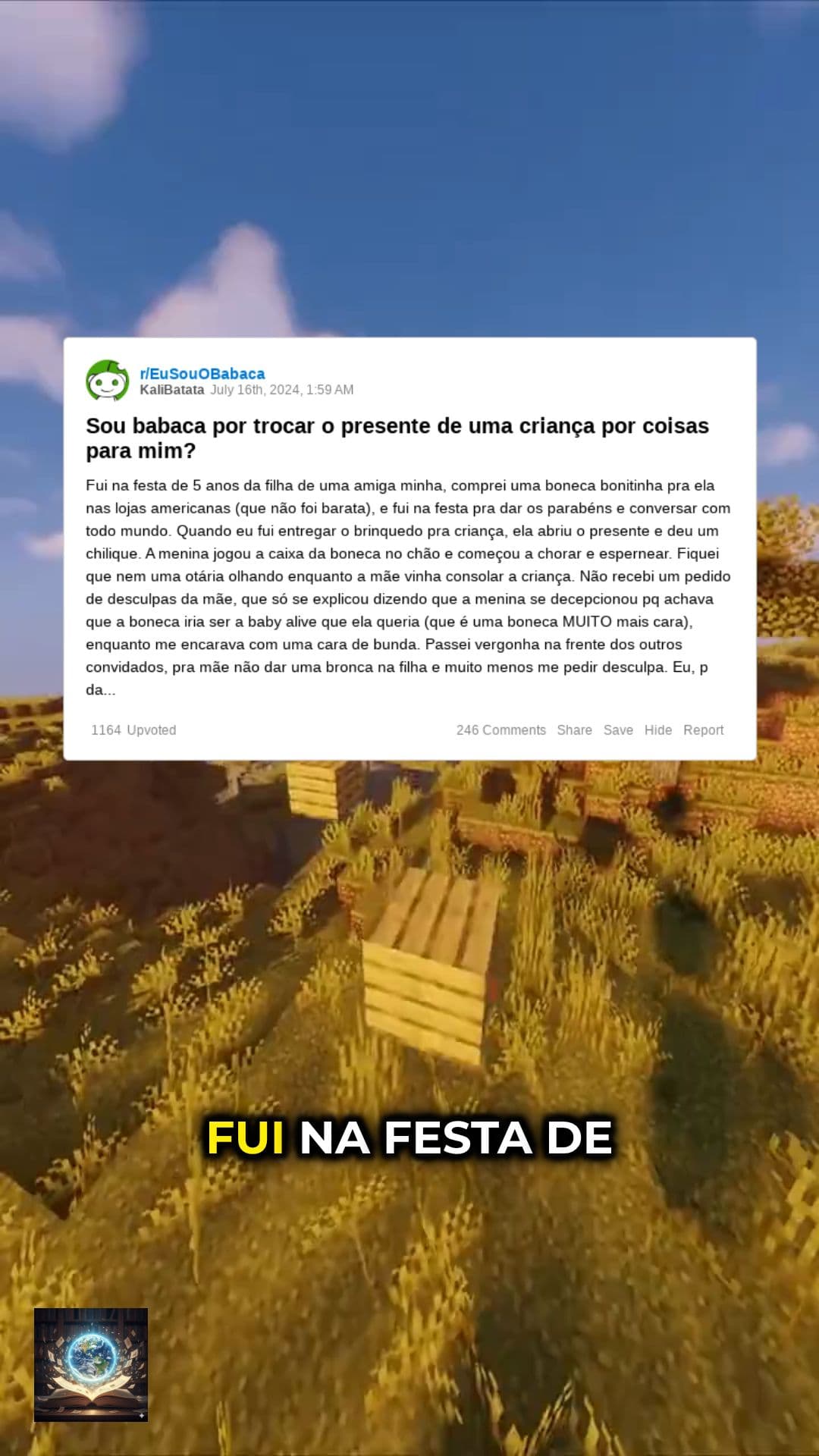 Desapontamento na festa de aniversário