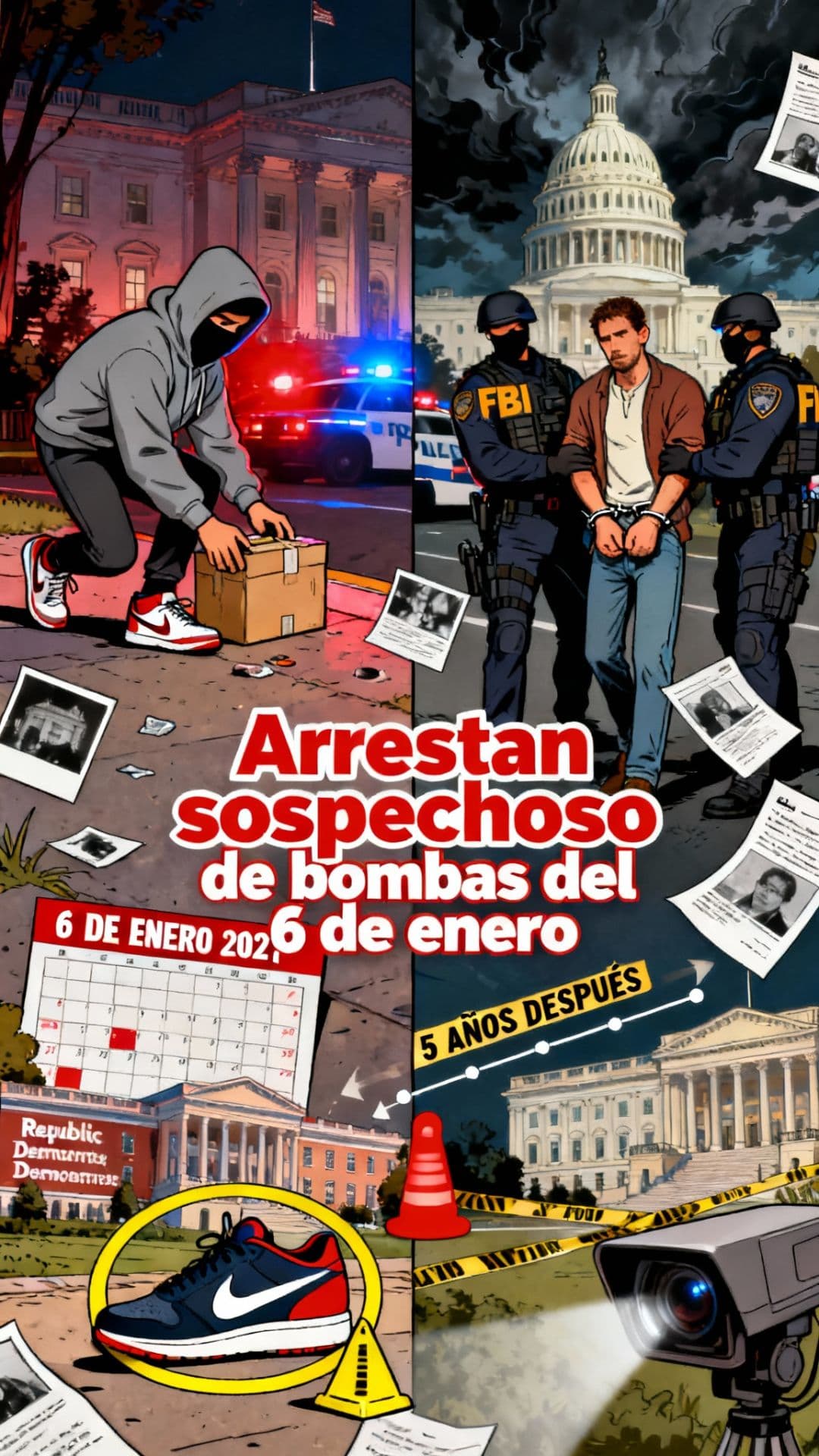 Arrestan sospechoso de bombas del 6 de enero