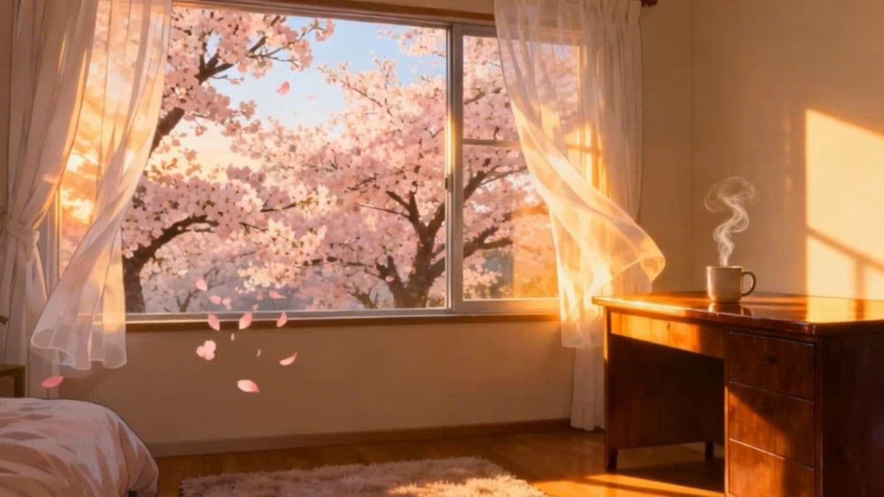 Cozy Cherry Blossom Afternoon