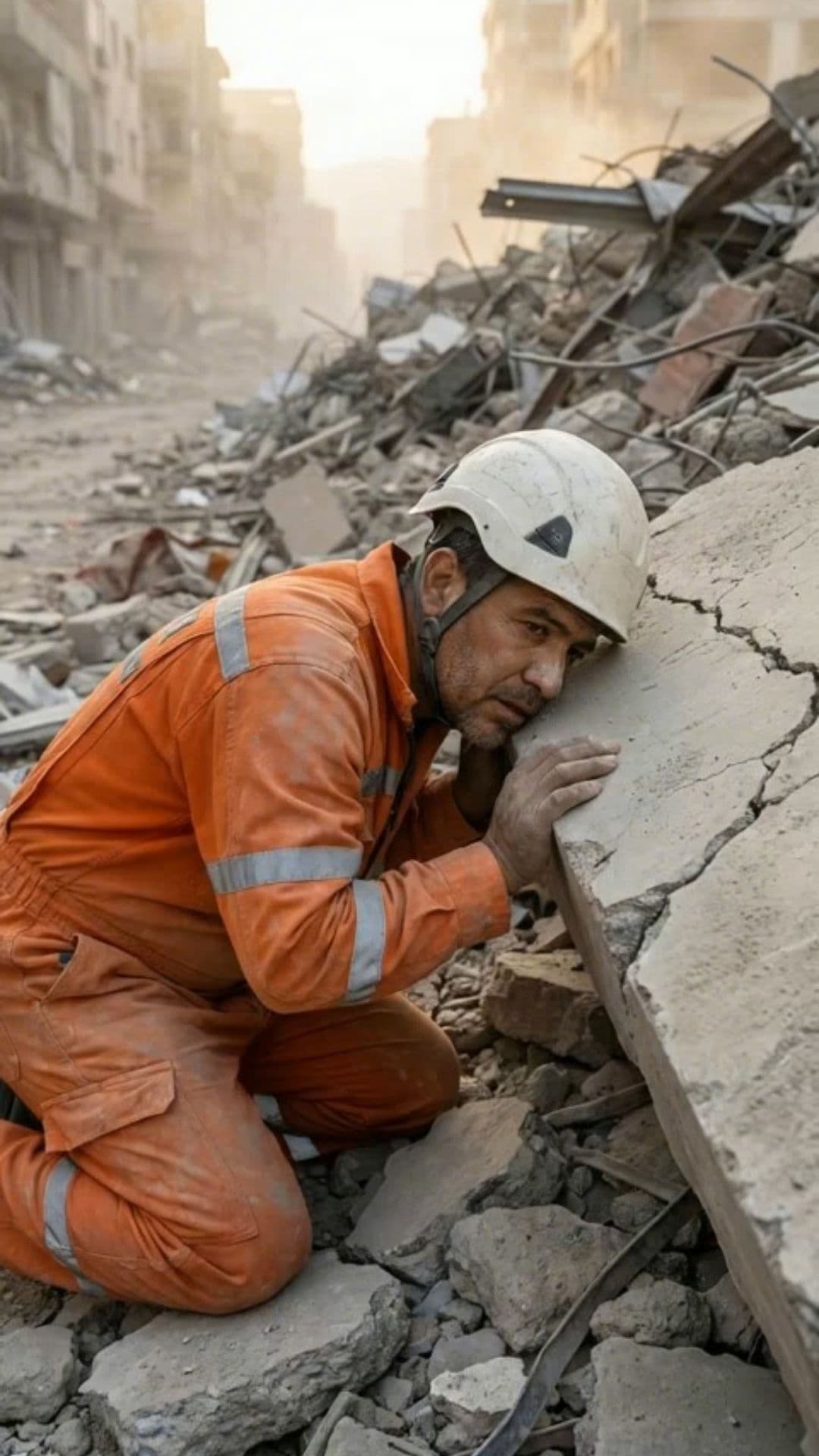 Abuelo rescatado tras horas bajo escombros