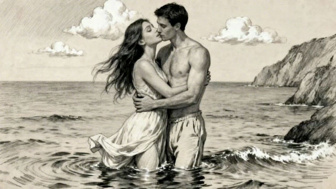 Sensual Embrace by the Sea