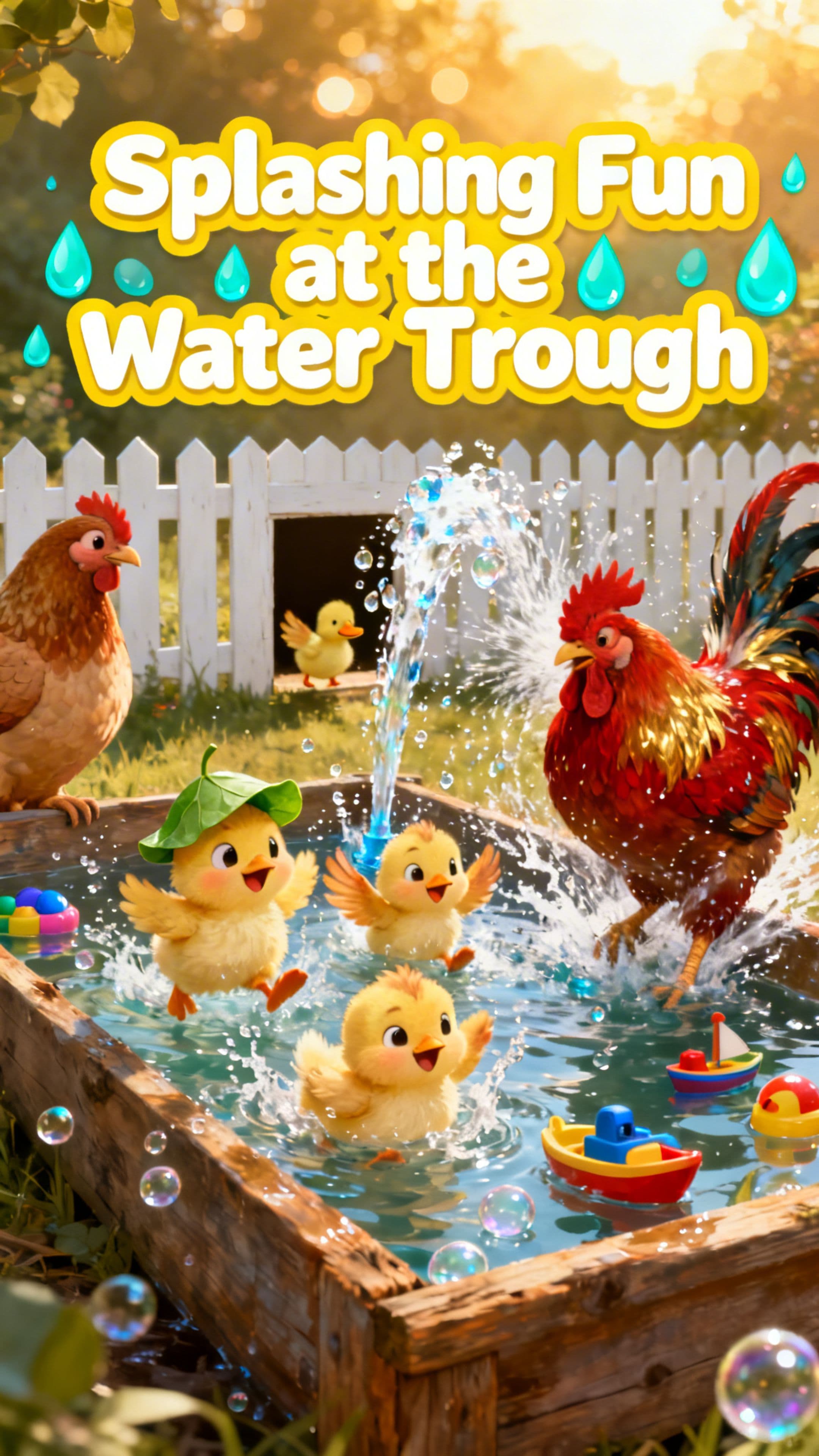 Splashing Fun at the Water Trough