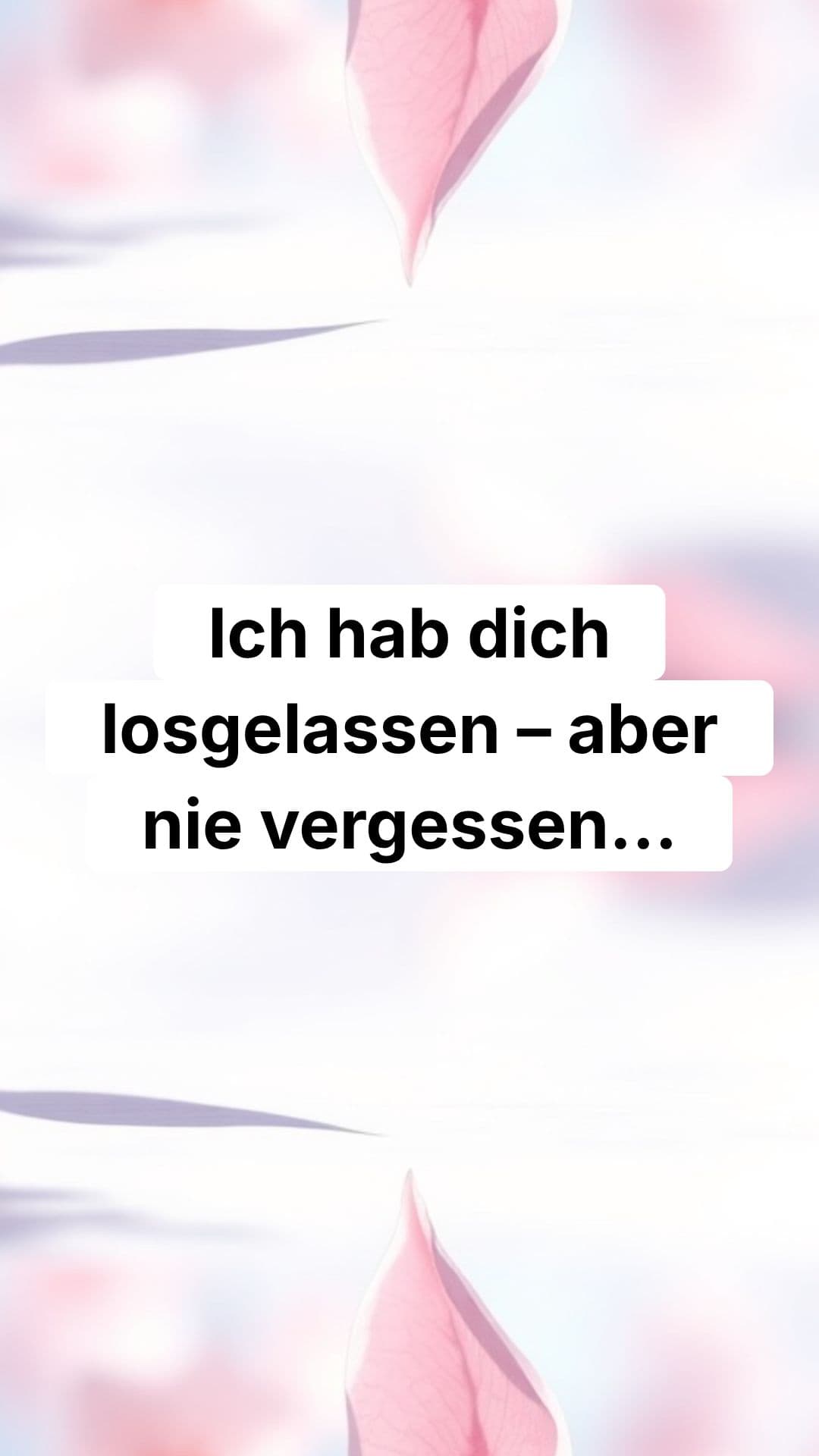 Ich hab dich losgelassen – aber nicht vergessen