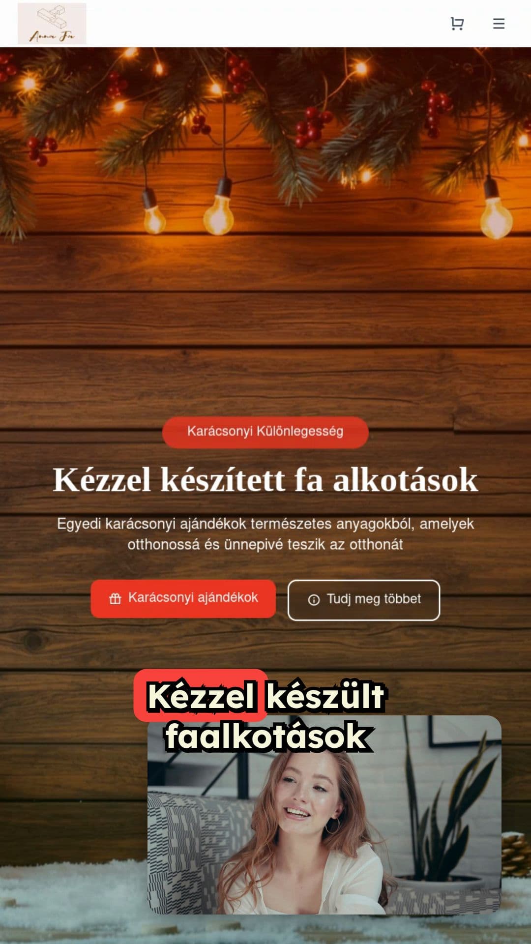 Kézzel készült faalkotások az ünnepekre