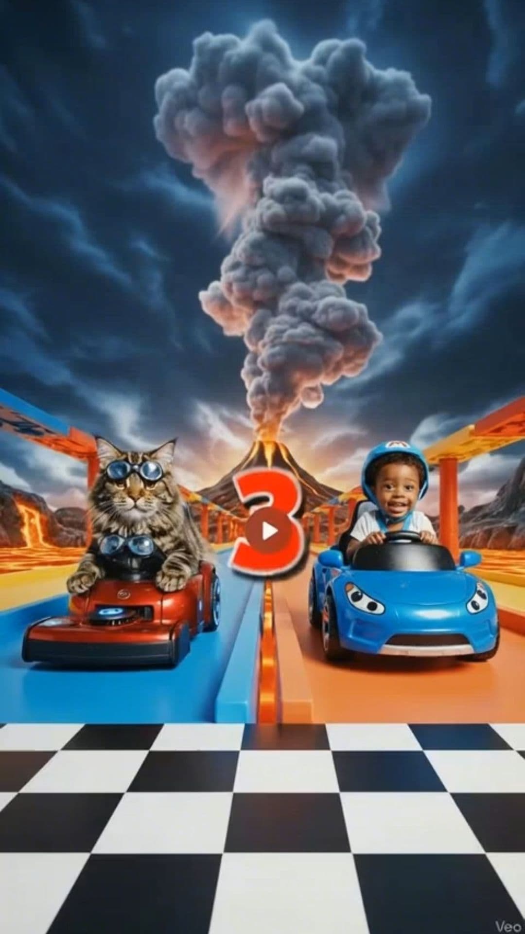 Baby vs. Cat Race: Finish Line Frenzy