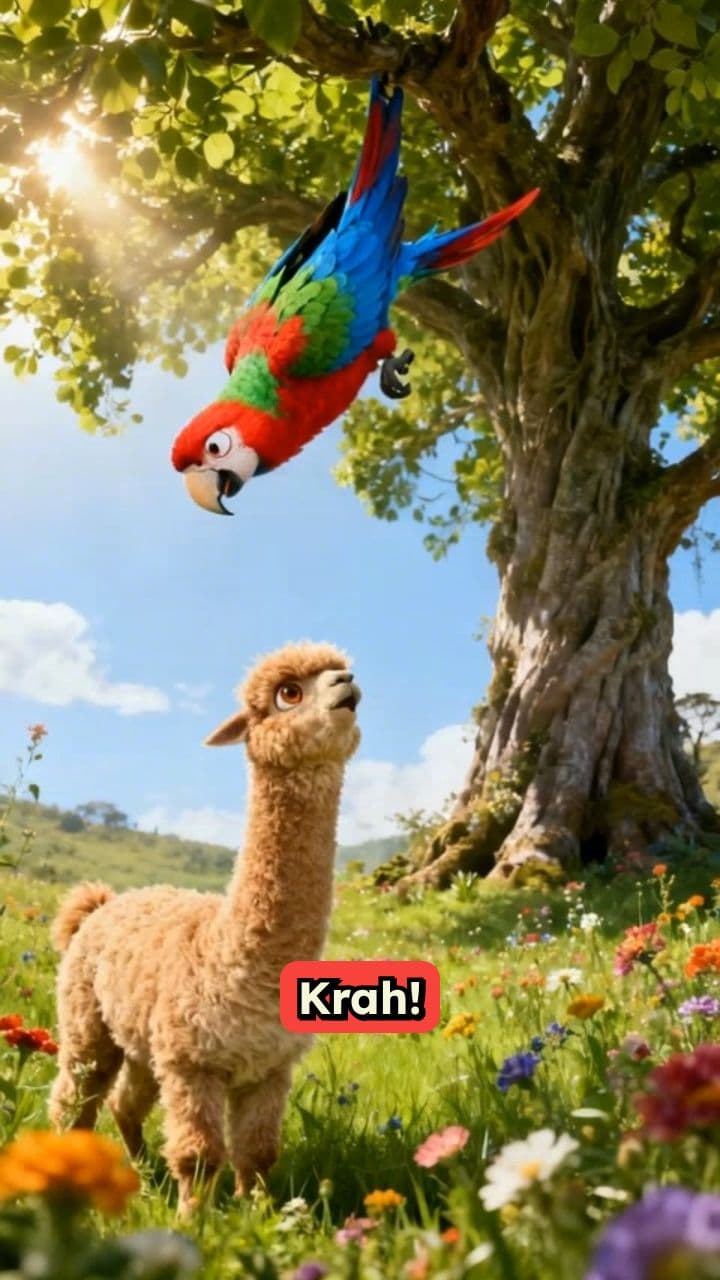 Der Papagei, das Alpaka und das Mädchen