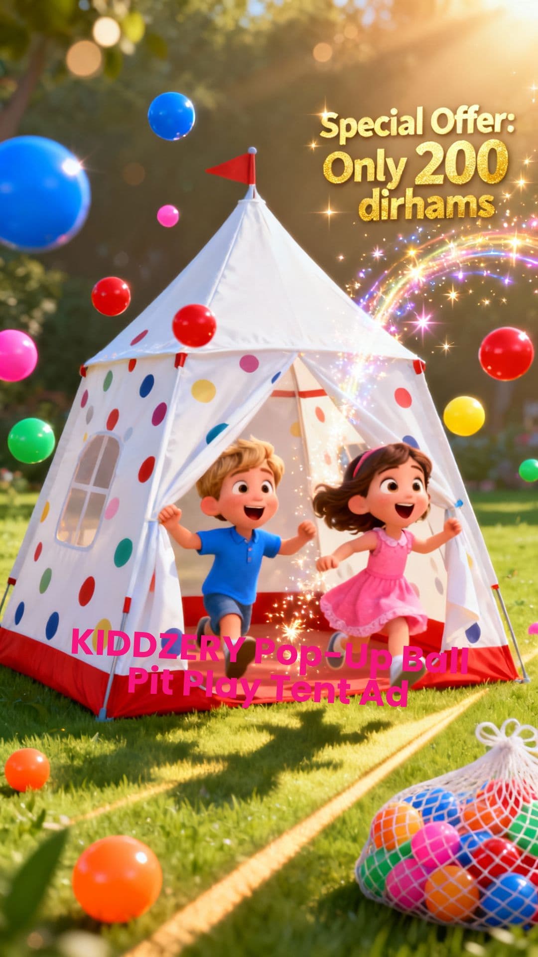 KIDDZERY Pop-Up Ball Pit Play Tent Ad