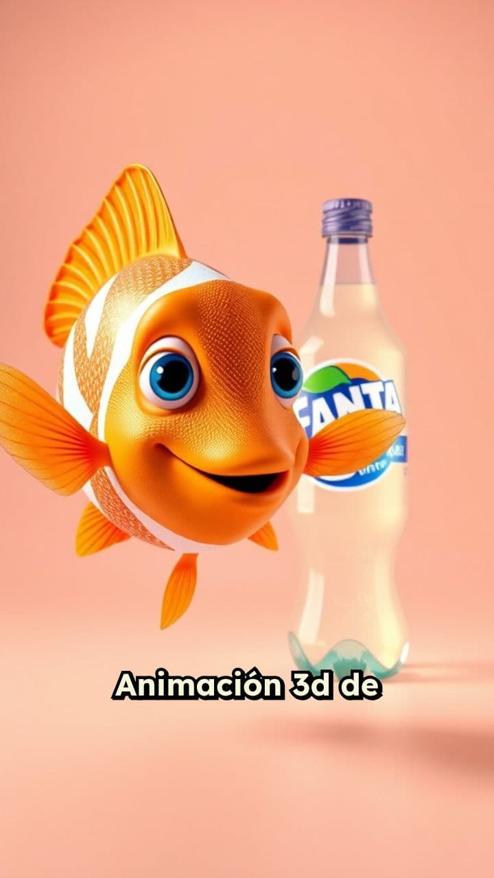 Comercial de Fanta con pescado 3D