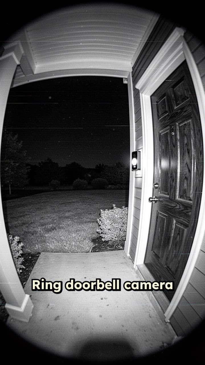 Raccoon Rings Doorbell at Night