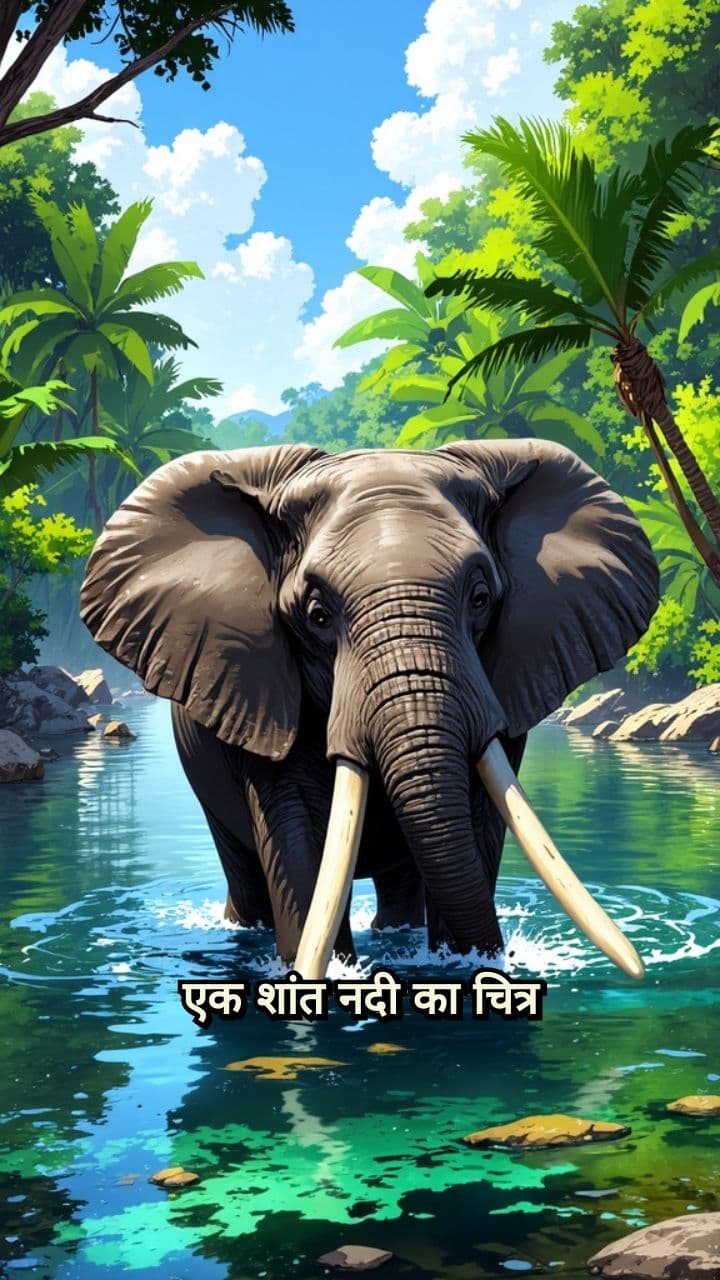 हाथी का आनंदमय नहाना