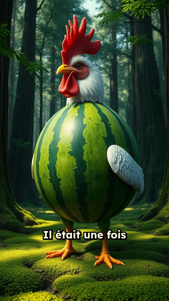 Le poulet pastèque chante en forêt