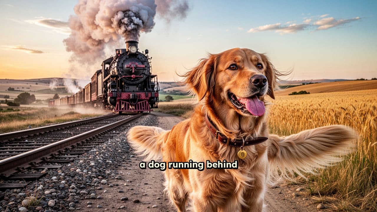 Dog Chasing a Train