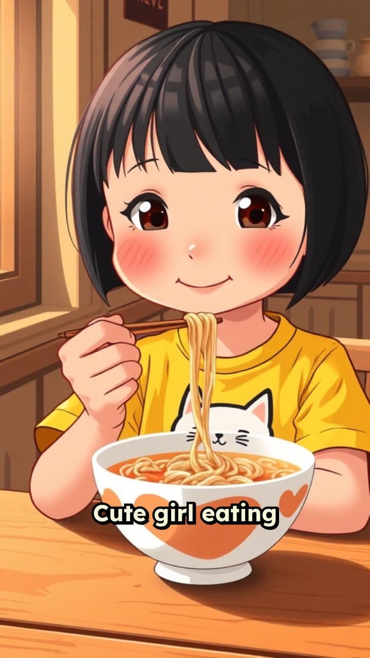 Girl Enjoying Maggie Noodles