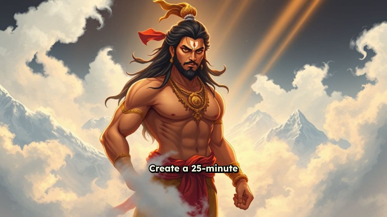 Hanuman’s Divine Flight Over Himalayas