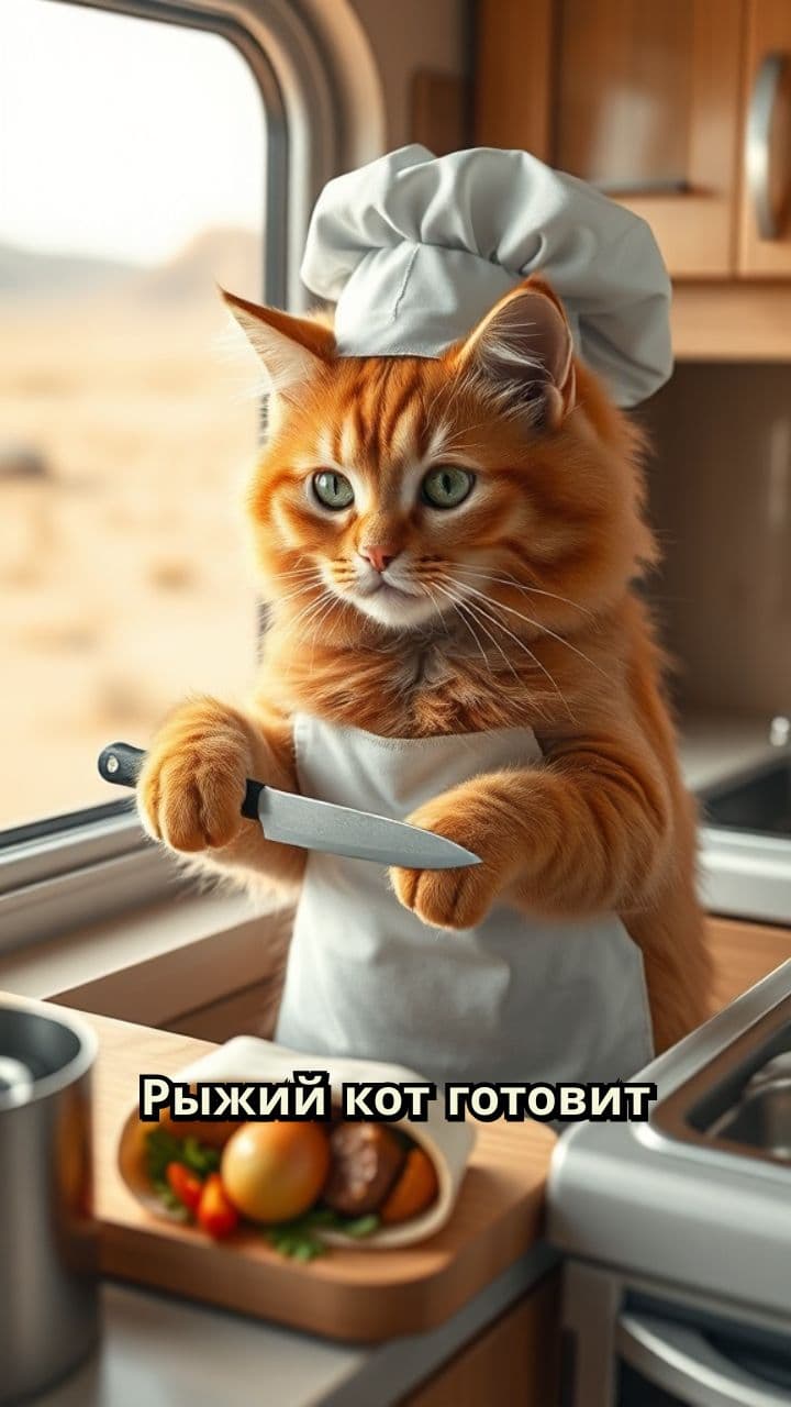 Рыжий кот и шаурма на колёсах