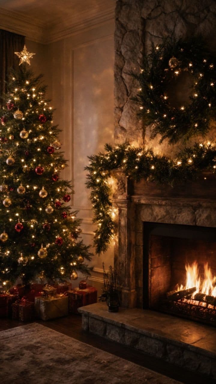 Cozy Christmas Fireplace Ambience