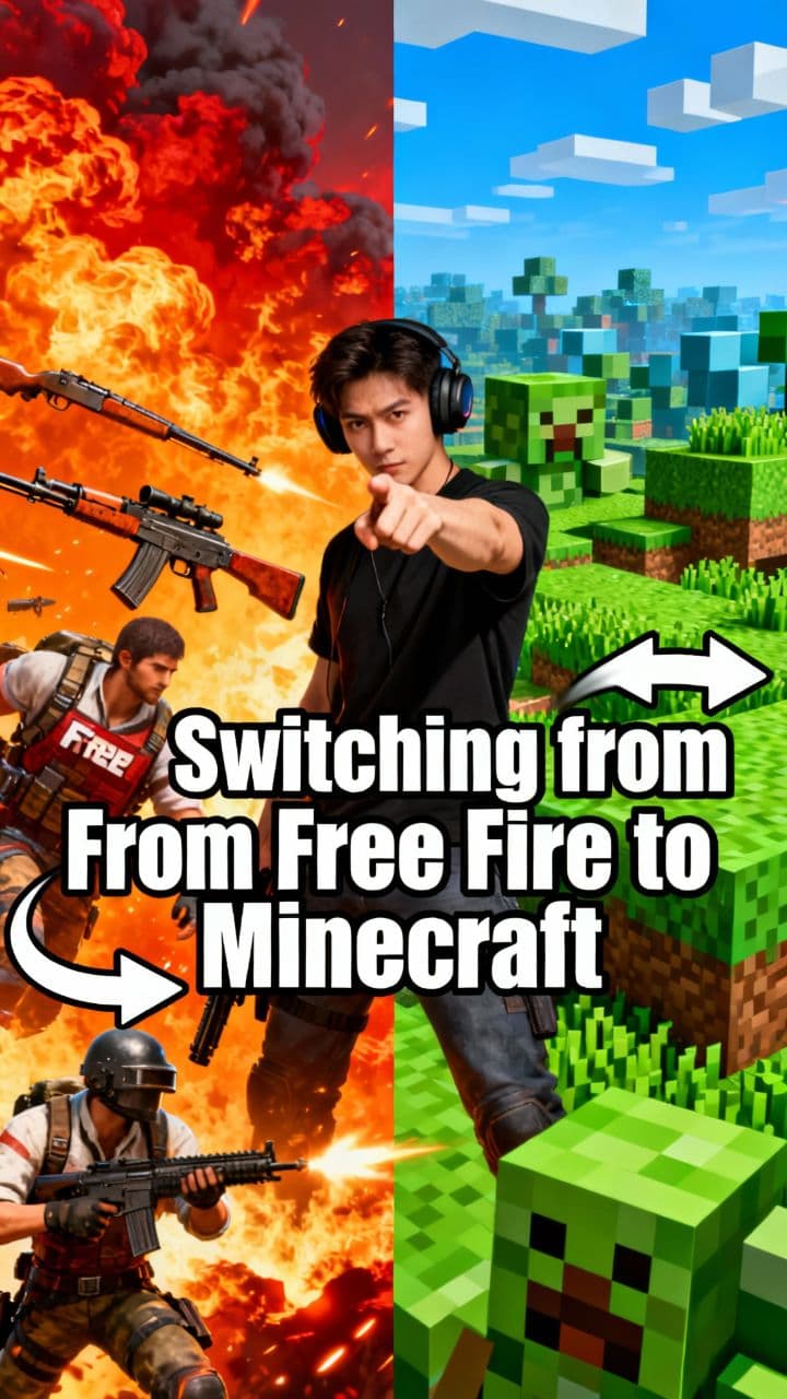 Switching from Free Fire to Minecraft