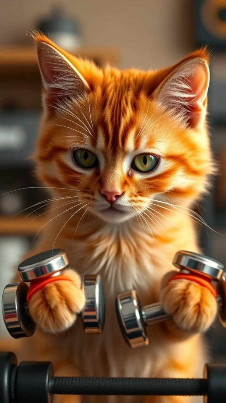 Weightlifting Cat