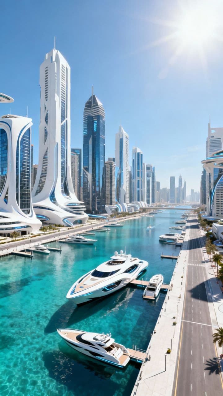 Futuristic Dubai Marina 2050
