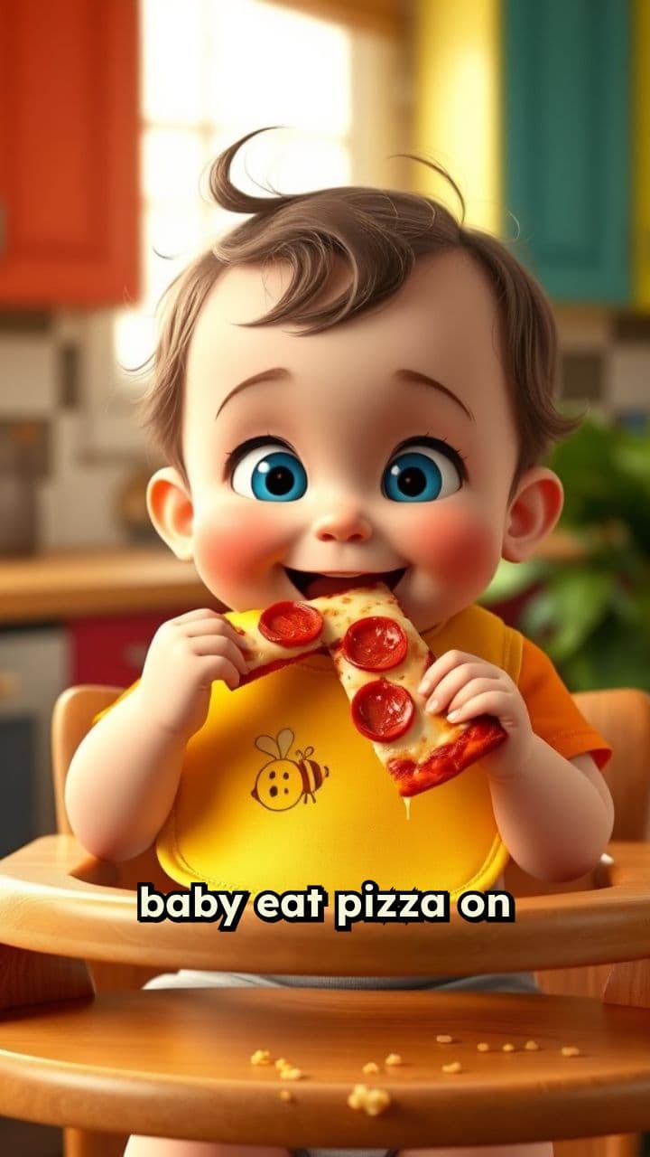 Baby Enjoys Delicious Pizza