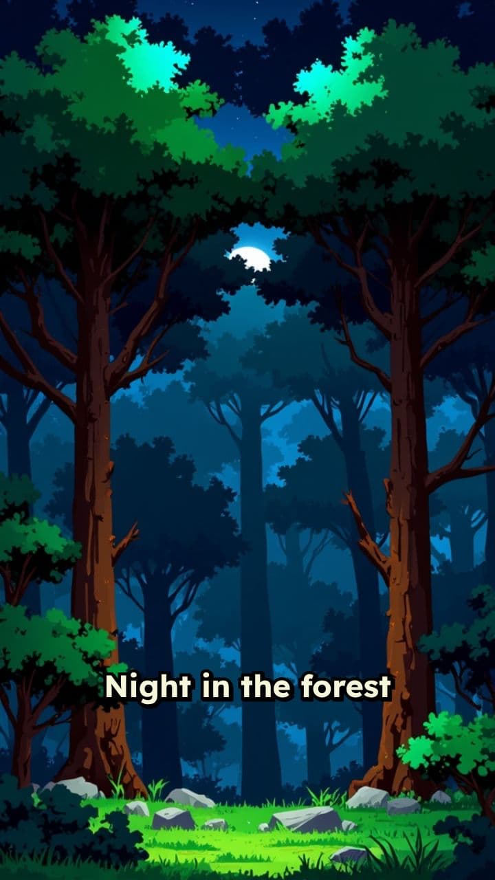 Campfire Encounter in the Forest