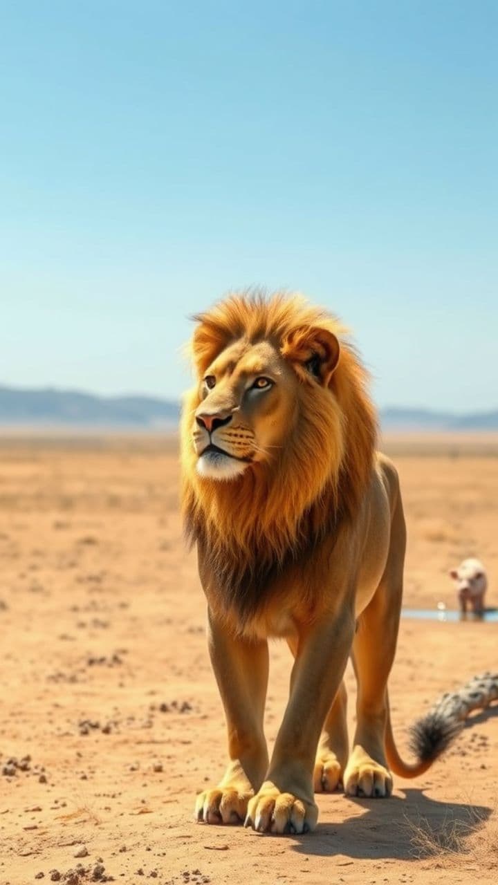 Lion and Pig: Distant Encounter