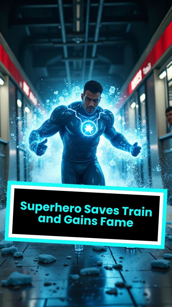 Superhero Saves Train and Gains Fame