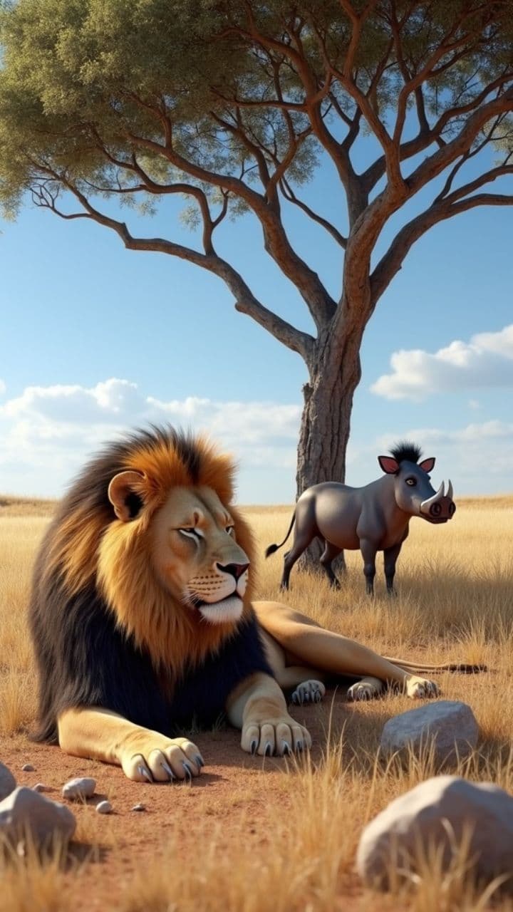 Warthog's Prank: Lion's Surprise