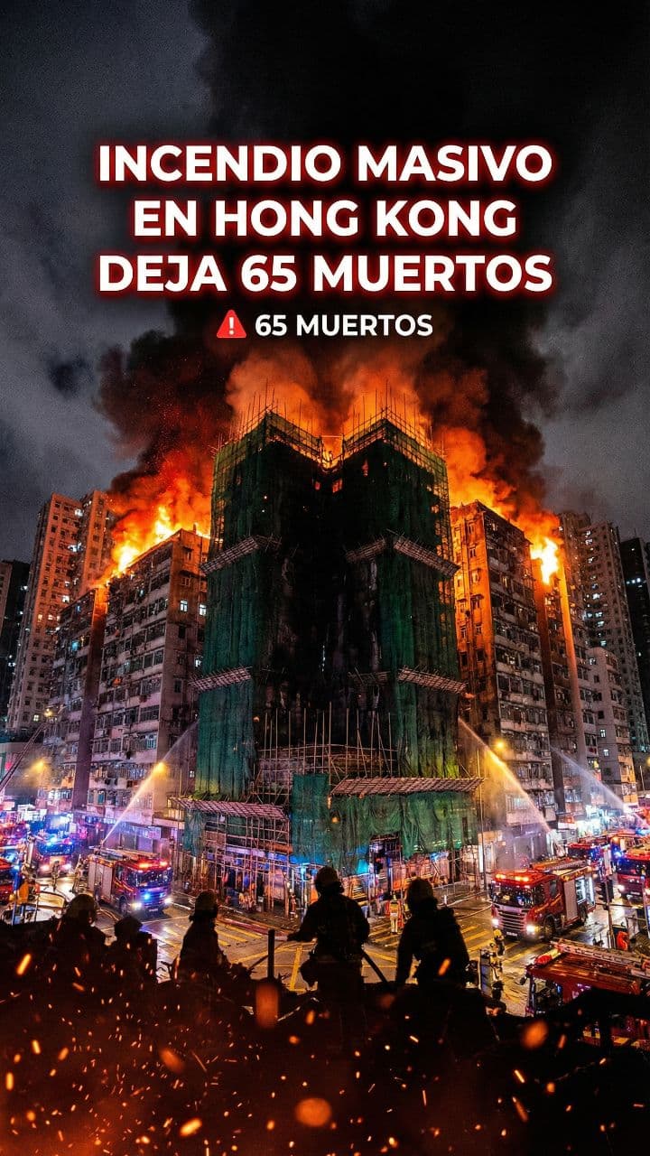 Incendio masivo en Hong Kong deja 65 muertos