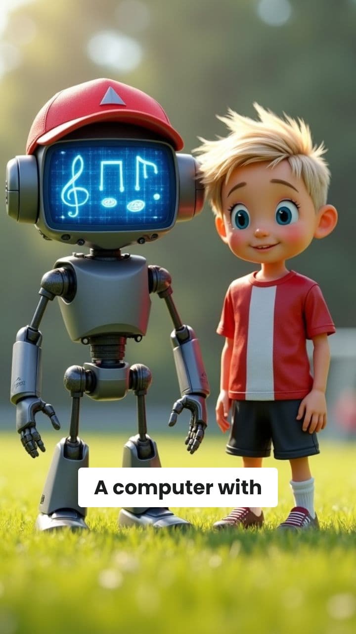 Whimsical Beach Soccer Scene