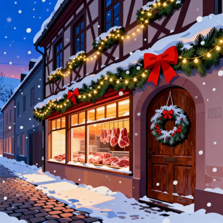 Weihnachtsfreude in der Metzgerei