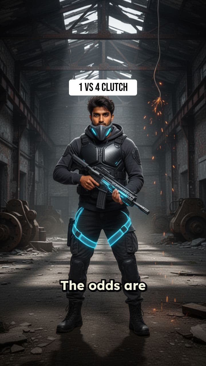Free Fire 1 vs 4 Low HP Clutch
