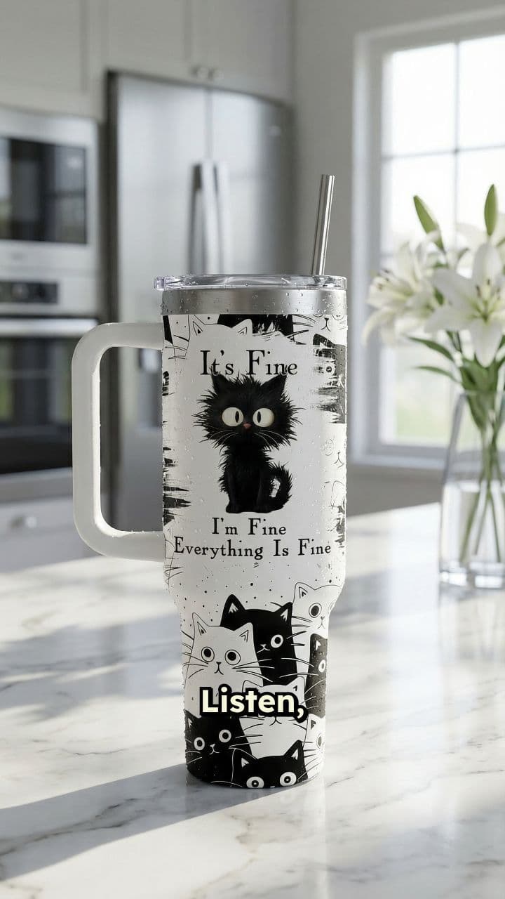 Anxiety Gang Cat Tumbler