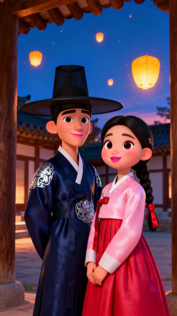 Hanbok Lantern Night Smiles