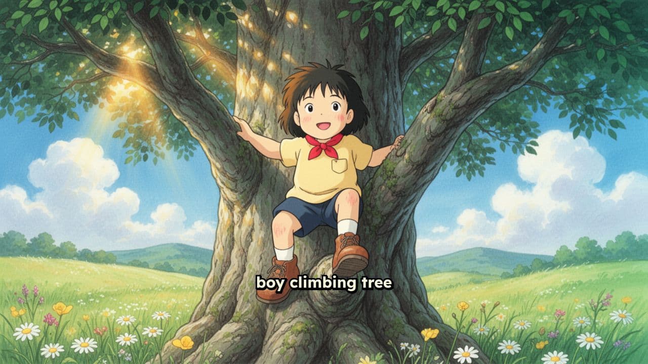 Boy Climbing a Tree