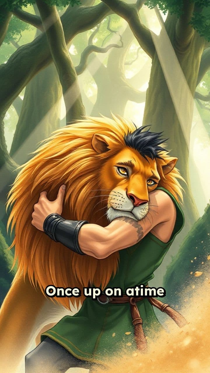 Hunter Defeats a Lion